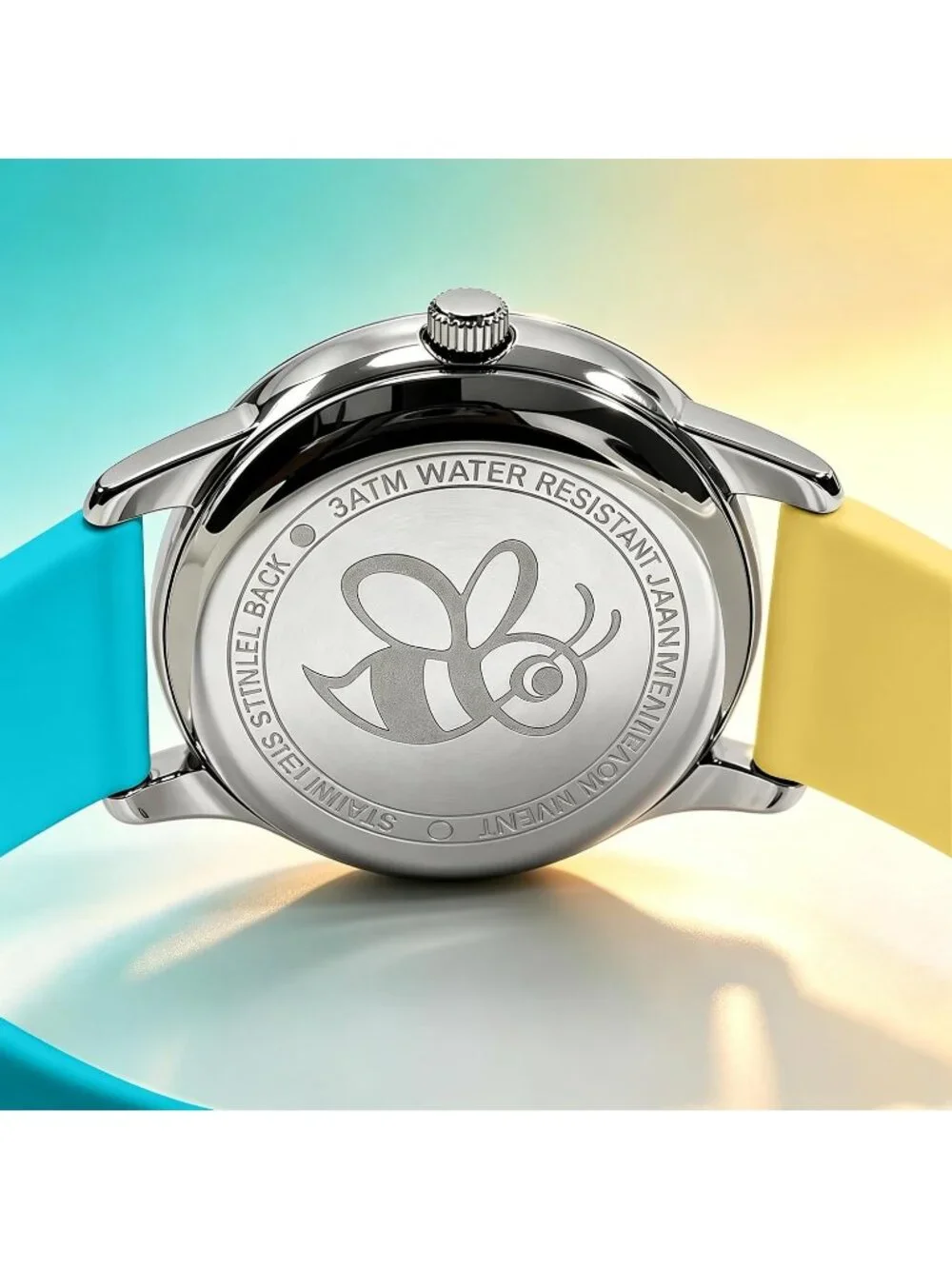 Women's Yellow Blue Colorful Roman Numerals Fashion Analog Waterproof Wristwatch